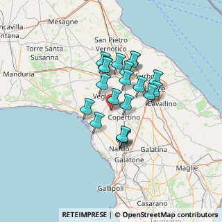 Mappa Via Giuseppe Garibaldi, 73045 Leverano LE, Italia (10.7395)