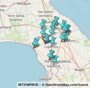 Mappa 73045 Leverano LE, Italia (11.0545)