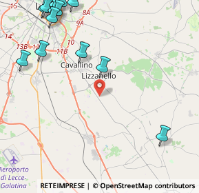 Mappa Srada provinciale Cavallino-Caprarica, 73023 Lizzanello LE, Italia (7.08438)