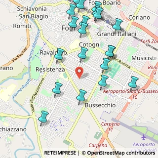 Mappa Via Duilio Peroni, 47121 Forlì FC, Italia (1.2525)
