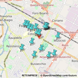 Mappa Via G. Battistini, 47121 Forlì FC, Italia (0.76)