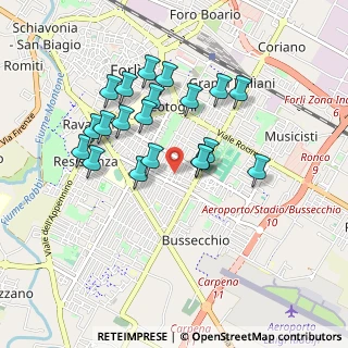 Mappa Via Raffaele Rivalta, 47121 Forlì FC, Italia (0.839)