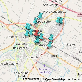 Mappa Via Giuseppe Paganelli, 47122 Forlì FC, Italia (1.40688)