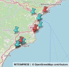 Mappa SS 1 Variante Aurelia di La Spezia, 17028 Spotorno SV (7.28438)