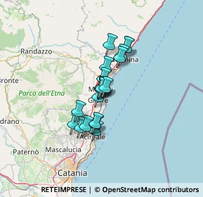 Mappa Via Enrico Cialdini, 95018 Riposto CT, Italia (9.525)