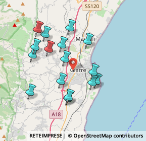 Mappa Via Guglielmo Oberdan, 95014 Giarre CT, Italia (3.91625)