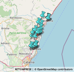 Mappa A18 Messina - Catania, 95014 Giarre CT, Italia (9.5855)