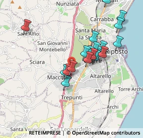 Mappa A18 Messina - Catania, 95014 Giarre CT, Italia (1.8295)