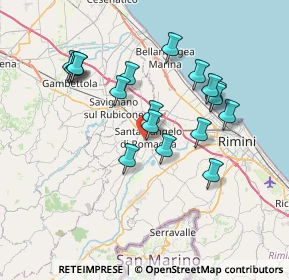 Mappa Via B. Franklin, 47822 Santarcangelo di Romagna RN, Italia (6.86111)