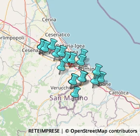 Mappa Via dell'Orzo, 47822 Santarcangelo di Romagna RN, Italia (9.8105)