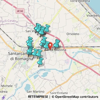 Mappa Via Ferrari, 47822 Santa Giustina RN, Italia (1.418)
