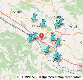 Mappa Via dei Ponticelli, 03013 Frosinone FR, Italia (6.74545)