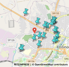 Mappa Viale Bruxelles, 03100 Frosinone FR, Italia (1.0215)