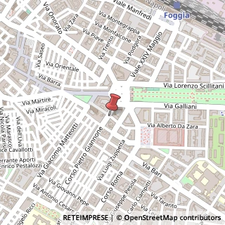 Mappa Via Maggiore Vincenzo della Rocca, 8, 71121 Foggia, Foggia (Puglia)