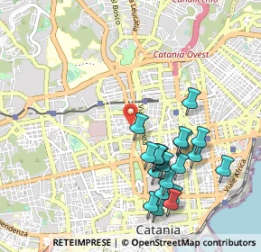 Mappa Via Aurelio Nicolodi, 95125 Catania CT, Italia (1.165)