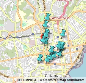Mappa Via Aurelio Nicolodi, 95125 Catania CT, Italia (0.8405)