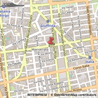 Mappa Via Gabriele D'Annunzio, 72, 95128 Catania, Catania (Sicilia)
