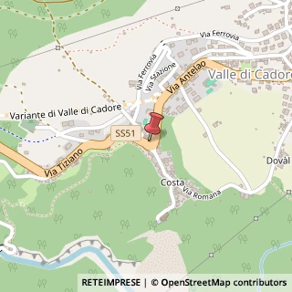 Mappa Piazza Costa, 1, 32040 Valle di Cadore, Belluno (Veneto)