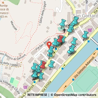 Mappa Via Piacenza 219 b-c rosso, 16010 Genova GE, Italia (0.12862)