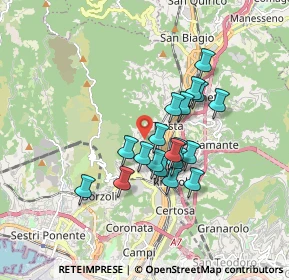 Mappa Via della Costiera, 16161 Genova GE, Italia (1.39263)