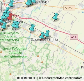 Mappa Via Giacomo Leopardi, 40064 Ozzano dell'Emilia BO, Italia (6.3235)