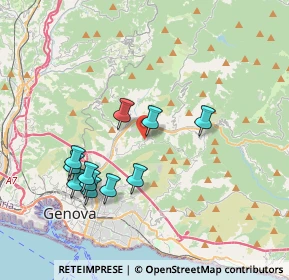 Mappa Via Superiore Rocche di Bavari, 16141 Genova GE, Italia (3.66909)