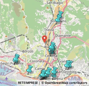 Mappa Via Sant'Ambrogio di Fegino, 16161 Genova GE, Italia (2.6955)