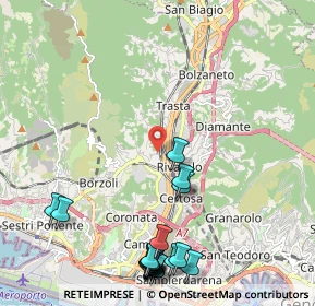 Mappa Via Sant'Ambrogio di Fegino, 16161 Genova GE, Italia (2.84158)