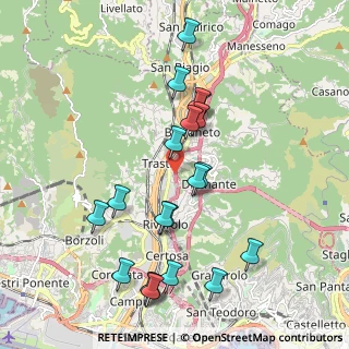 Mappa Via alla Costa di Teglia, 16161 Genova GE, Italia (2.095)