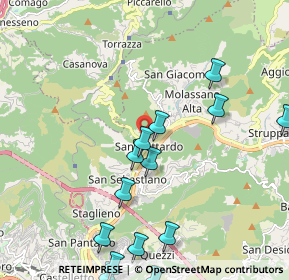 Mappa Via Trensasco, 16010 Sant'Olcese GE, Italia (2.51357)