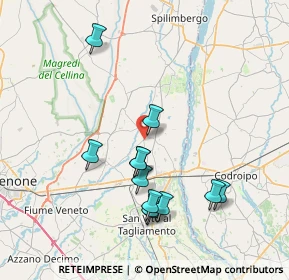 Mappa Via delle Primule, 33098 Arzene PN, Italia (7.44167)