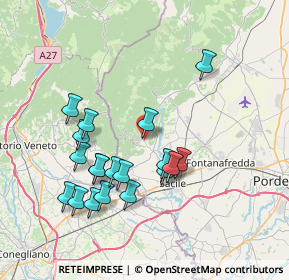 Mappa Via Giuseppe Mazzini, 33070 Caneva PN, Italia (7.22053)