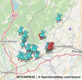 Mappa Via Vallone, 33070 Caneva PN, Italia (7.10263)