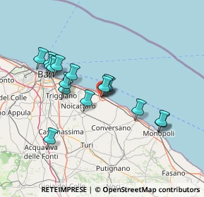 Mappa Via Mangini, 70042 Mola di Bari BA, Italia (14.05625)