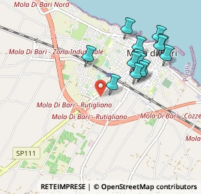 Mappa Via Mangini, 70042 Mola di Bari BA, Italia (1.005)