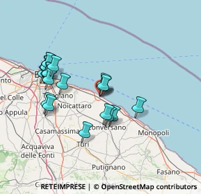 Mappa Via S. Spaventa, 70042 Mola di Bari BA, Italia (14.42)