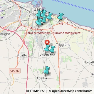 Mappa Via Vincenzo Ruffo, 70010 Valenzano BA, Italia (4.55667)