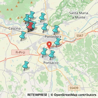 Mappa Via del Pino, 56025 Pontedera PI, Italia (4.36563)