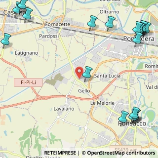 Mappa Via di Gello Est angolo, 56025 Pontedera PI, Italia (3.8495)