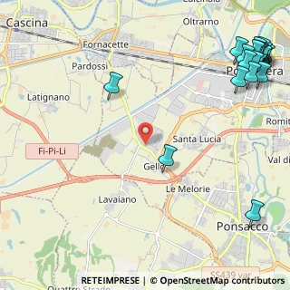 Mappa Via di Gello Est angolo, 56025 Pontedera PI, Italia (3.6235)