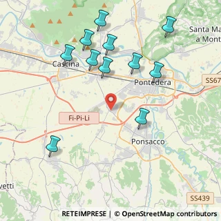 Mappa Via di Gello Est angolo, 56025 Pontedera PI, Italia (4.60727)