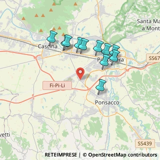 Mappa Via di Gello Est angolo, 56025 Pontedera PI, Italia (3.45545)