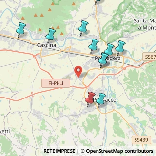 Mappa Via di Gello Est angolo, 56025 Pontedera PI, Italia (4.70909)