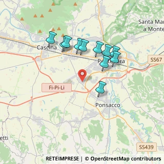 Mappa Via Emilia Romagna, 56025 Pontedera PI, Italia (3.39545)