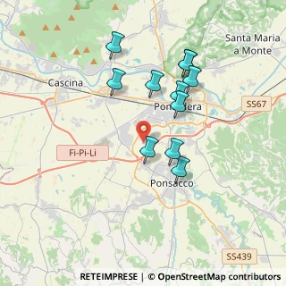 Mappa Via del Popolo, 56025 Pontedera PI, Italia (3.39)