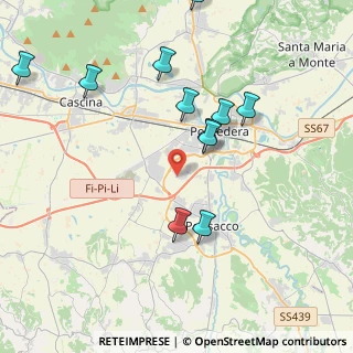 Mappa Via del Popolo, 56025 Pontedera PI, Italia (4.40727)
