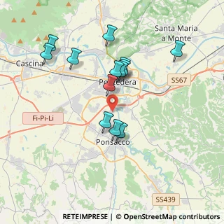 Mappa SGC Firenze - Pisa - Livorno, 56025 Pontedera PI, Italia (3.61923)