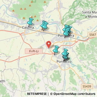 Mappa Via Friuli, 56025 Pontedera PI, Italia (3.61154)