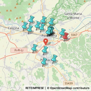 Mappa Via della Fornace, 56025 Pontedera PI, Italia (3.08)