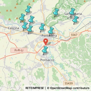 Mappa Via della Fornace, 56025 Pontedera PI, Italia (4.91909)